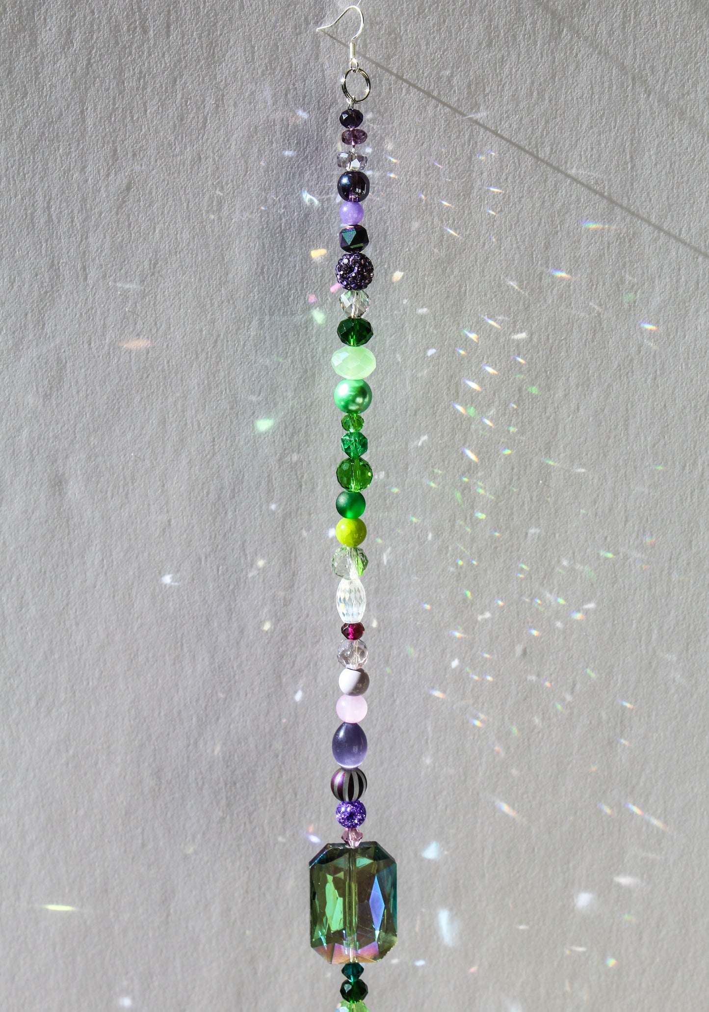 SC12 - Purple and Green Beaded Suncatcher
