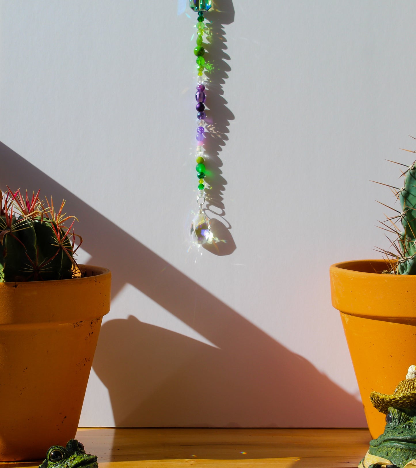 SC12 - Purple and Green Beaded Suncatcher