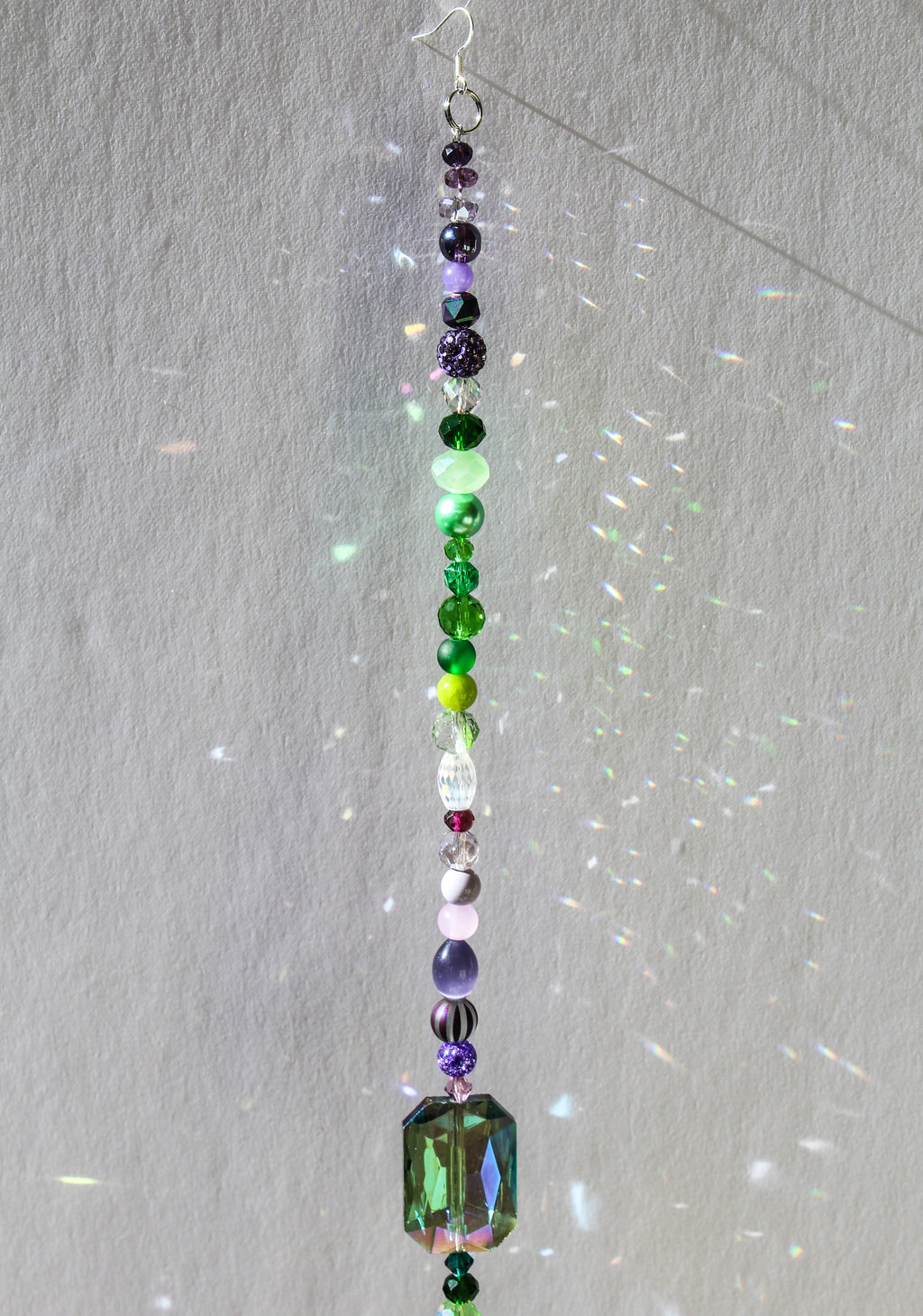 SC12 - Purple and Green Beaded Suncatcher