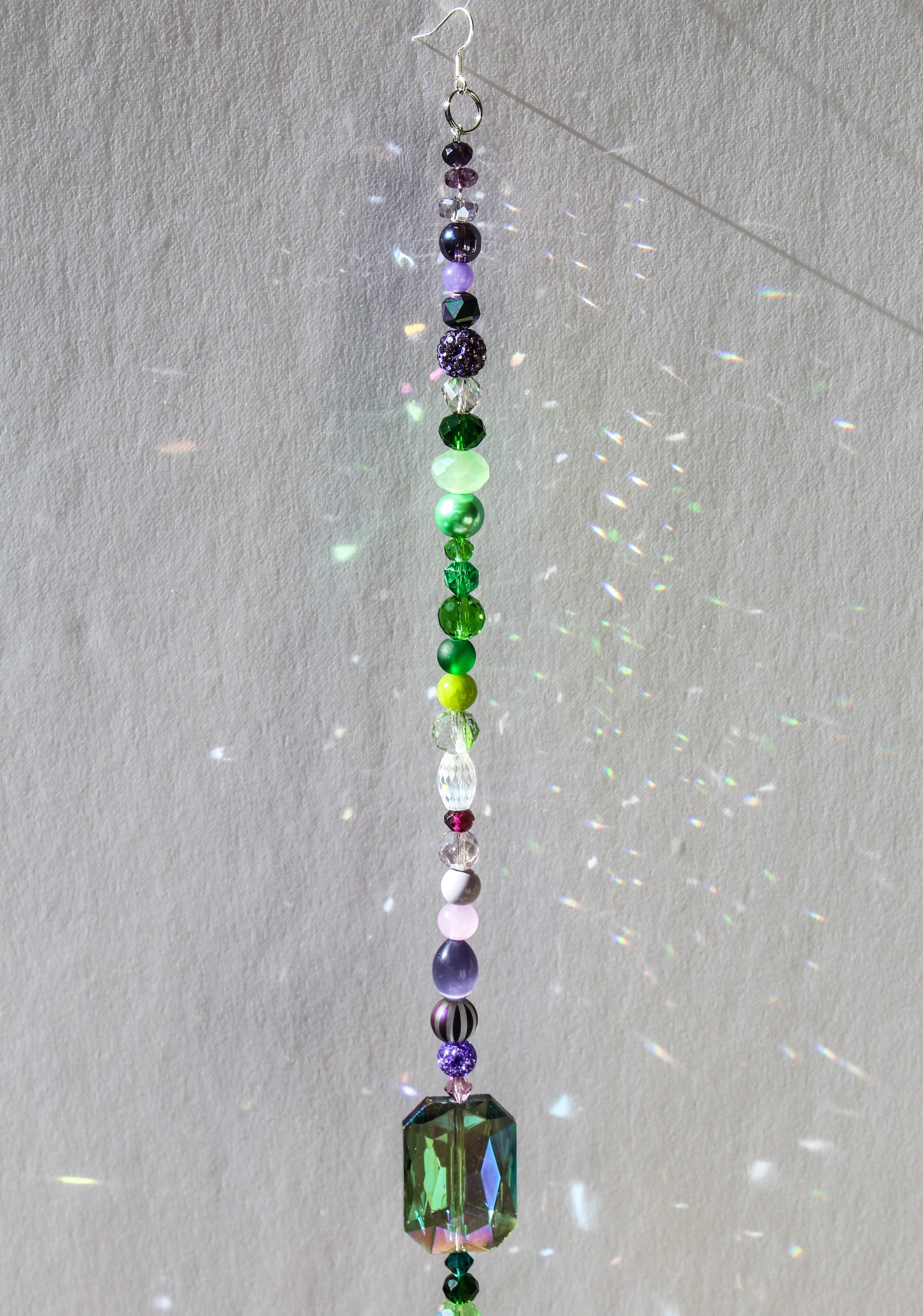 SC12 - Purple and Green Beaded Suncatcher